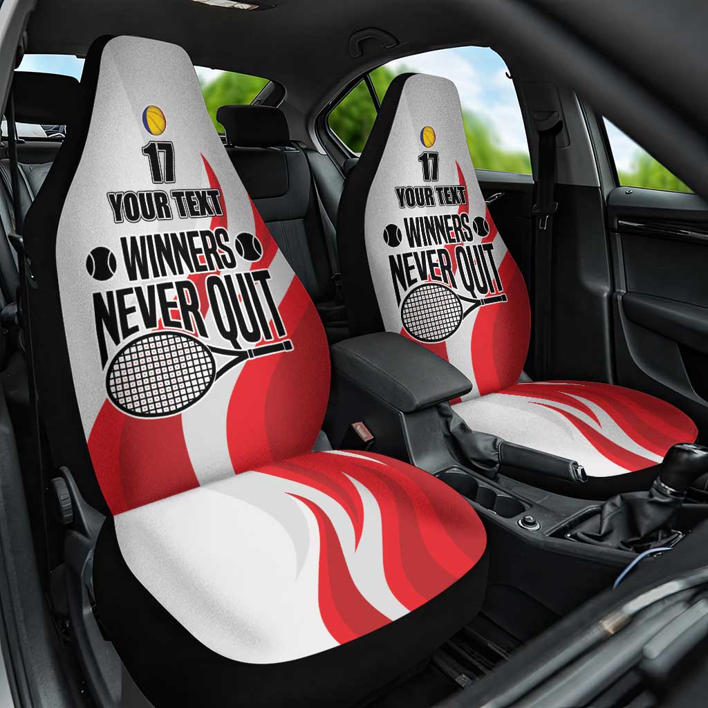 Custom Romania Tennis Winners Never Quit Car Seat Cover Sporty Style