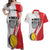 Custom Romania Tennis Winners Never Quit Couples Matching Off Shoulder Maxi Dress and Hawaiian Shirt Sporty Style