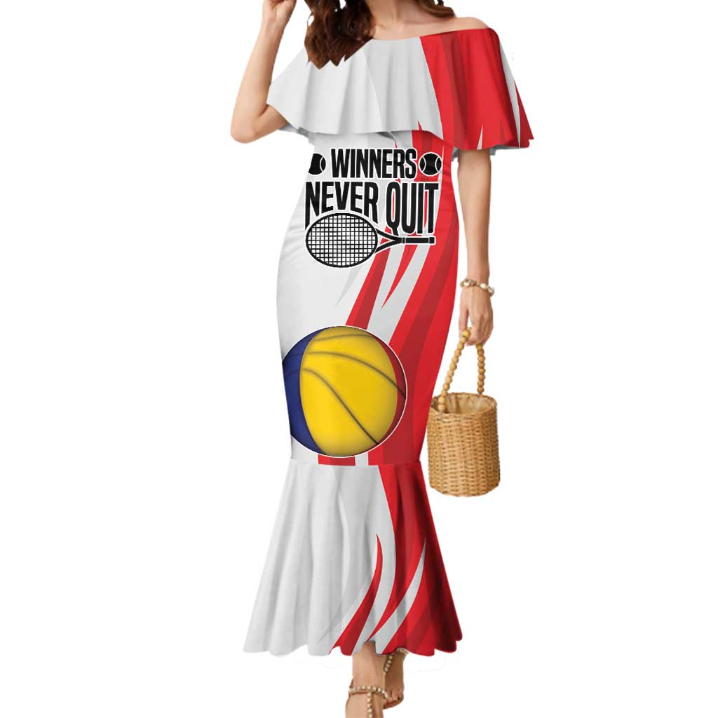 Custom Romania Tennis Winners Never Quit Mermaid Dress Sporty Style