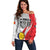 Custom Romania Tennis Winners Never Quit Off Shoulder Sweater Sporty Style