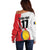 Custom Romania Tennis Winners Never Quit Off Shoulder Sweater Sporty Style