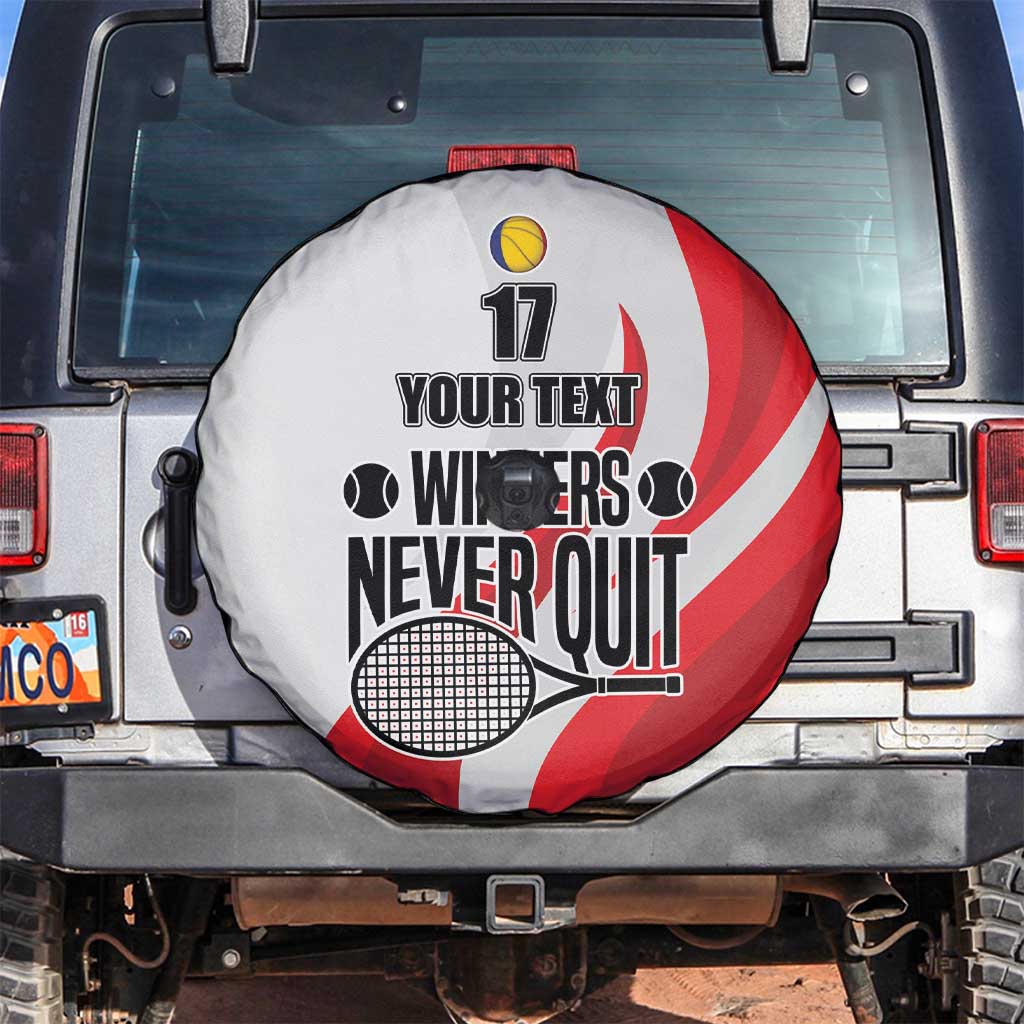 Custom Romania Tennis Winners Never Quit Spare Tire Cover Sporty Style