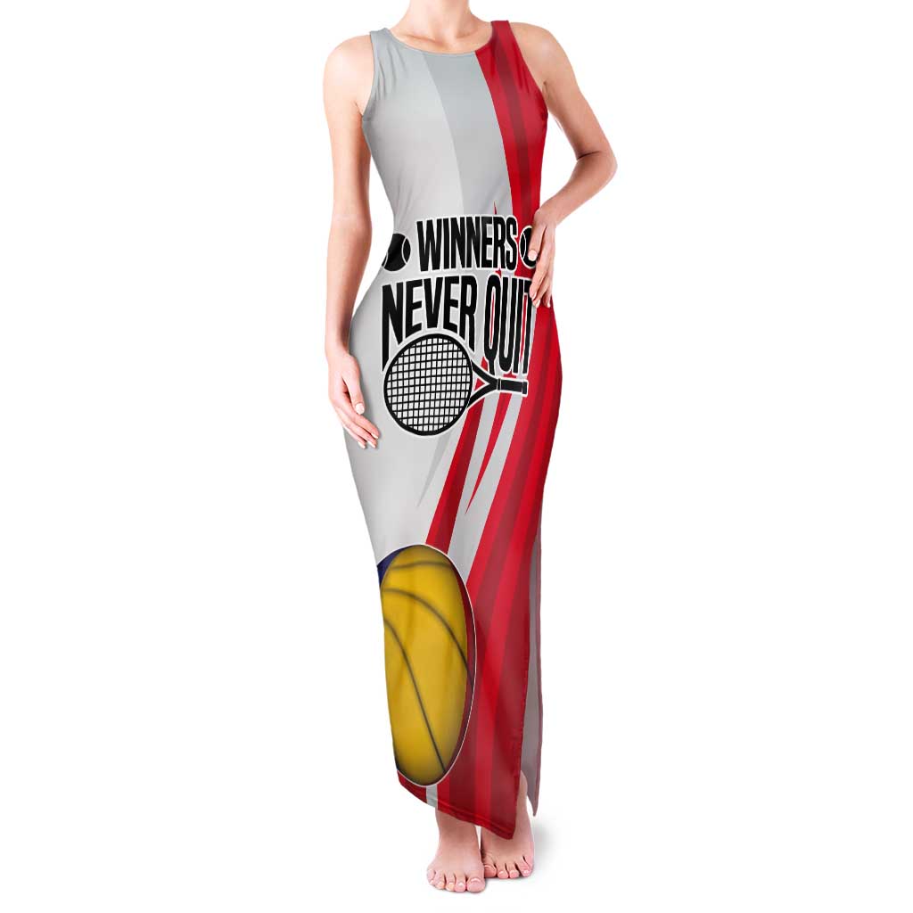 Custom Romania Tennis Winners Never Quit Tank Maxi Dress Sporty Style