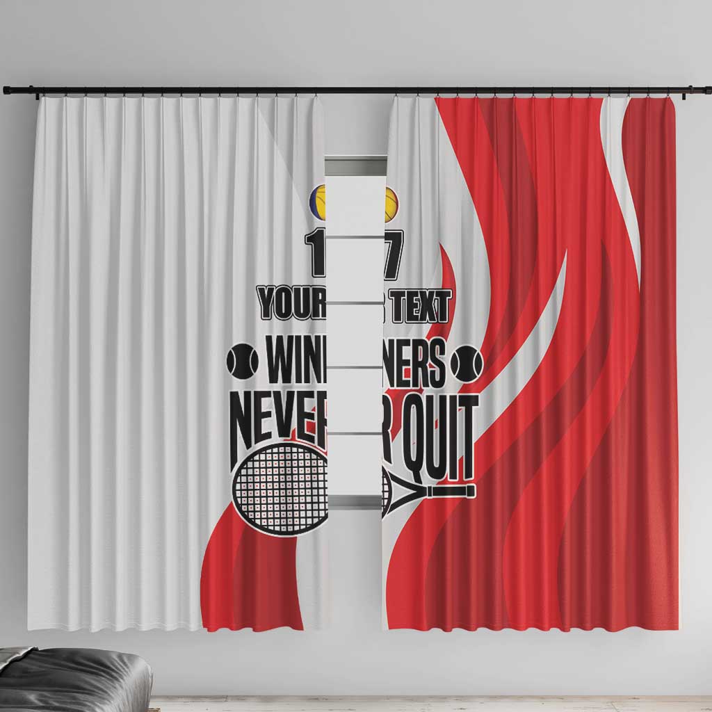 Custom Romania Tennis Winners Never Quit Window Curtain Sporty Style