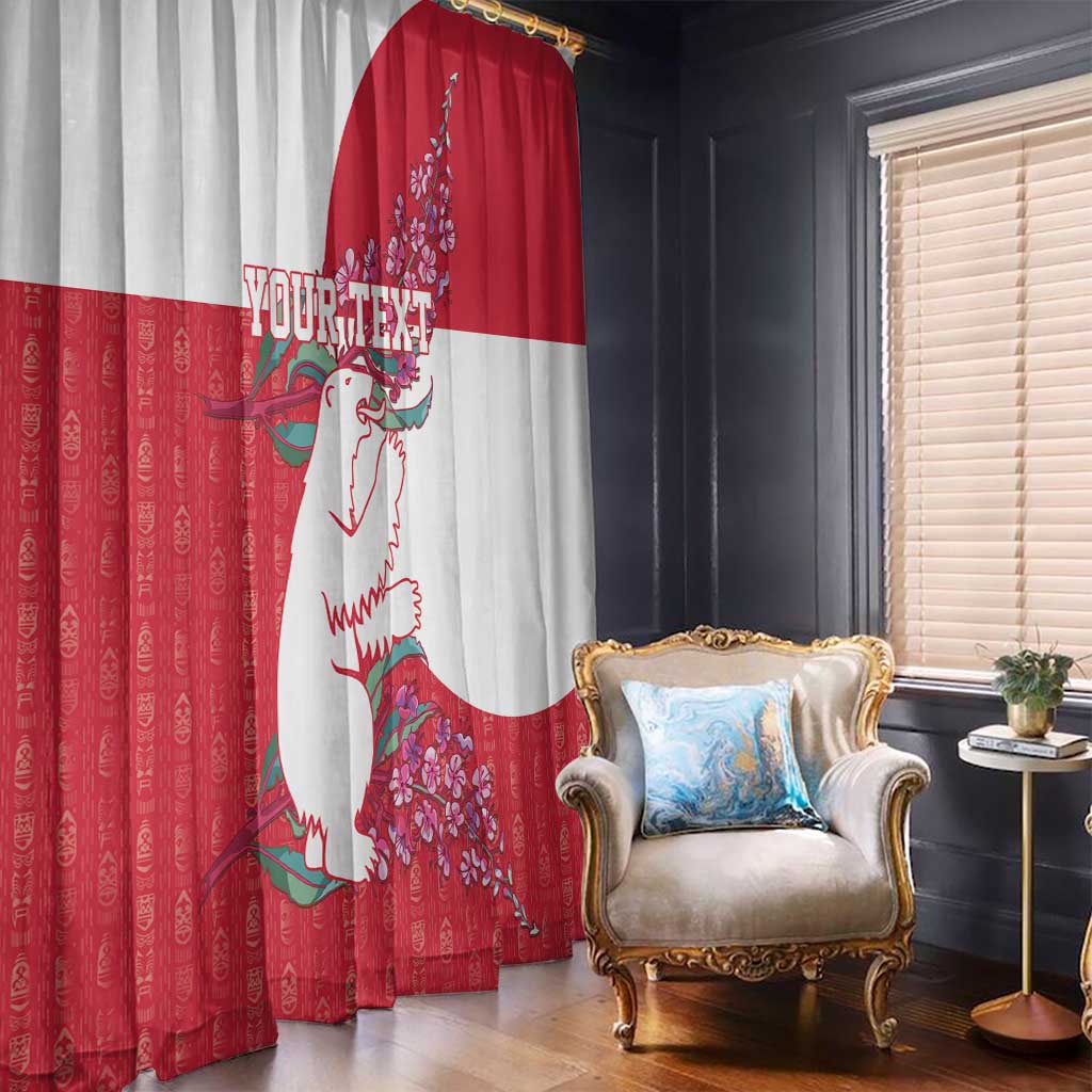 Greenland Flag Style Window Curtain Polar Pear