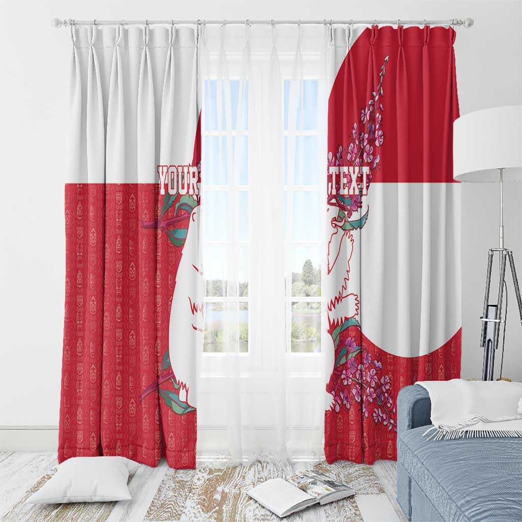 Greenland Flag Style Window Curtain Polar Pear