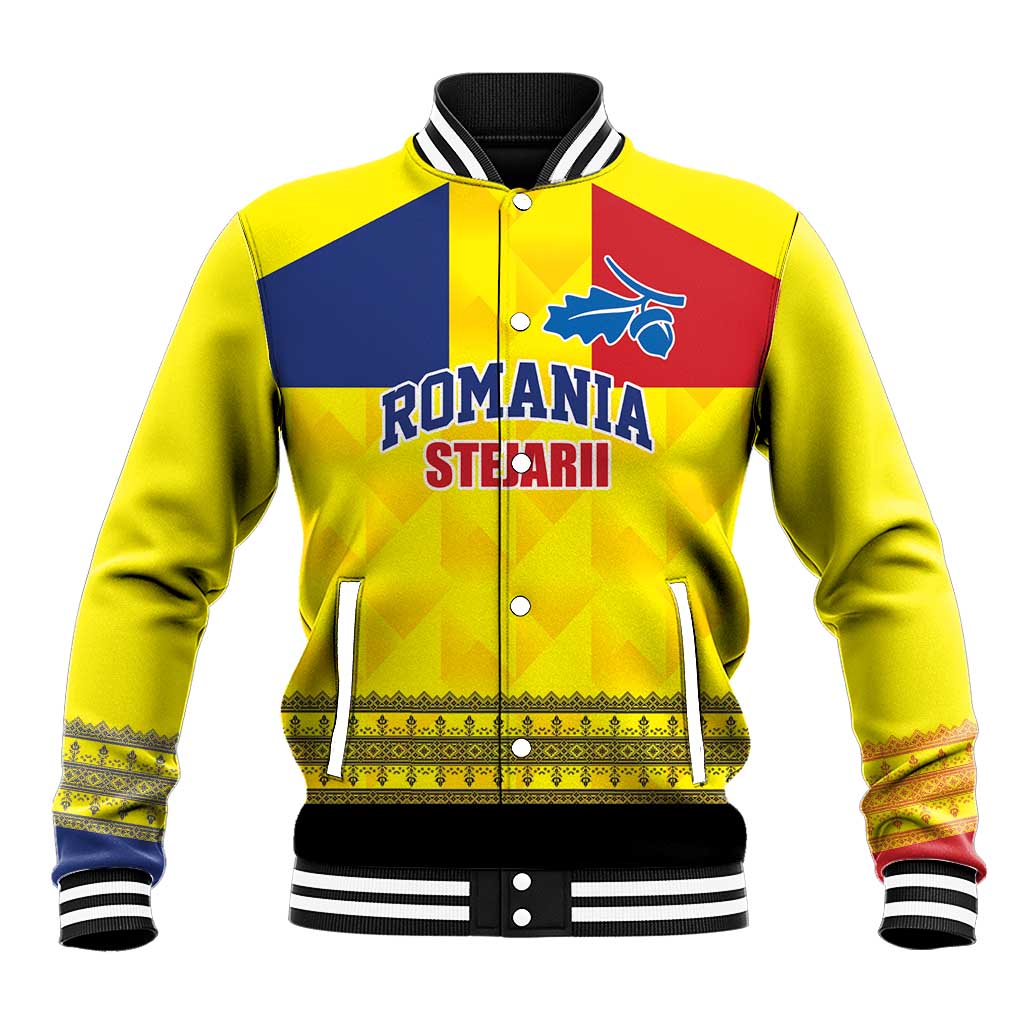 Custom Romania Rugby Go Champions Baseball Jacket Romanian Traditional Patern