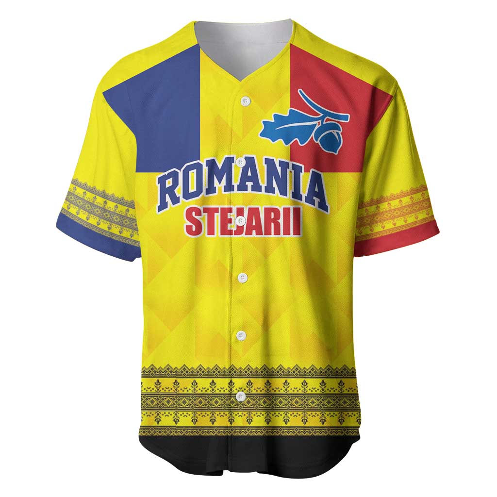 Custom Romania Rugby Go Champions Baseball Jersey Romanian Traditional Patern