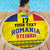 Custom Romania Rugby Go Champions Beach Blanket Romanian Traditional Patern