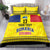 Custom Romania Rugby Go Champions Bedding Set Romanian Traditional Patern