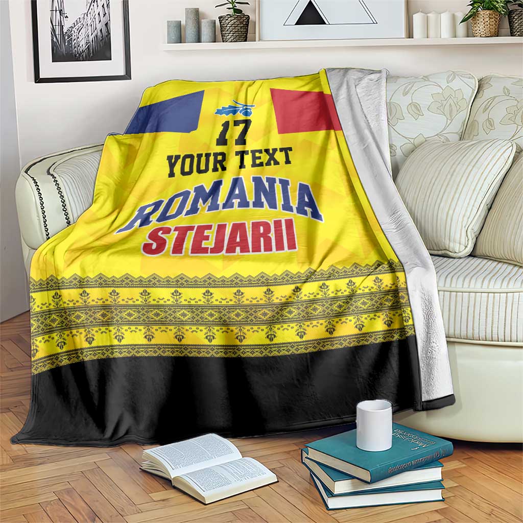 Custom Romania Rugby Go Champions Blanket Romanian Traditional Patern