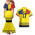 Custom Romania Rugby Go Champions Couples Matching Mermaid Dress and Hawaiian Shirt Romanian Traditional Patern