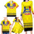 Custom Romania Rugby Go Champions Family Matching Long Sleeve Bodycon Dress and Hawaiian Shirt Romanian Traditional Patern