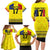 Custom Romania Rugby Go Champions Family Matching Long Sleeve Bodycon Dress and Hawaiian Shirt Romanian Traditional Patern