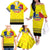 Custom Romania Rugby Go Champions Family Matching Off The Shoulder Long Sleeve Dress and Hawaiian Shirt Romanian Traditional Patern