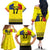 Custom Romania Rugby Go Champions Family Matching Off The Shoulder Long Sleeve Dress and Hawaiian Shirt Romanian Traditional Patern