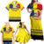 Custom Romania Rugby Go Champions Family Matching Off Shoulder Maxi Dress and Hawaiian Shirt Romanian Traditional Patern