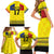 Custom Romania Rugby Go Champions Family Matching Short Sleeve Bodycon Dress and Hawaiian Shirt Romanian Traditional Patern