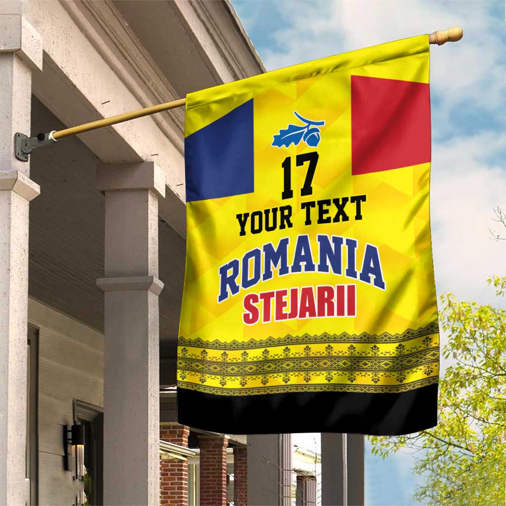 Custom Romania Rugby Go Champions Garden Flag Romanian Traditional Patern