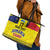 Custom Romania Rugby Go Champions Leather Tote Bag Romanian Traditional Patern