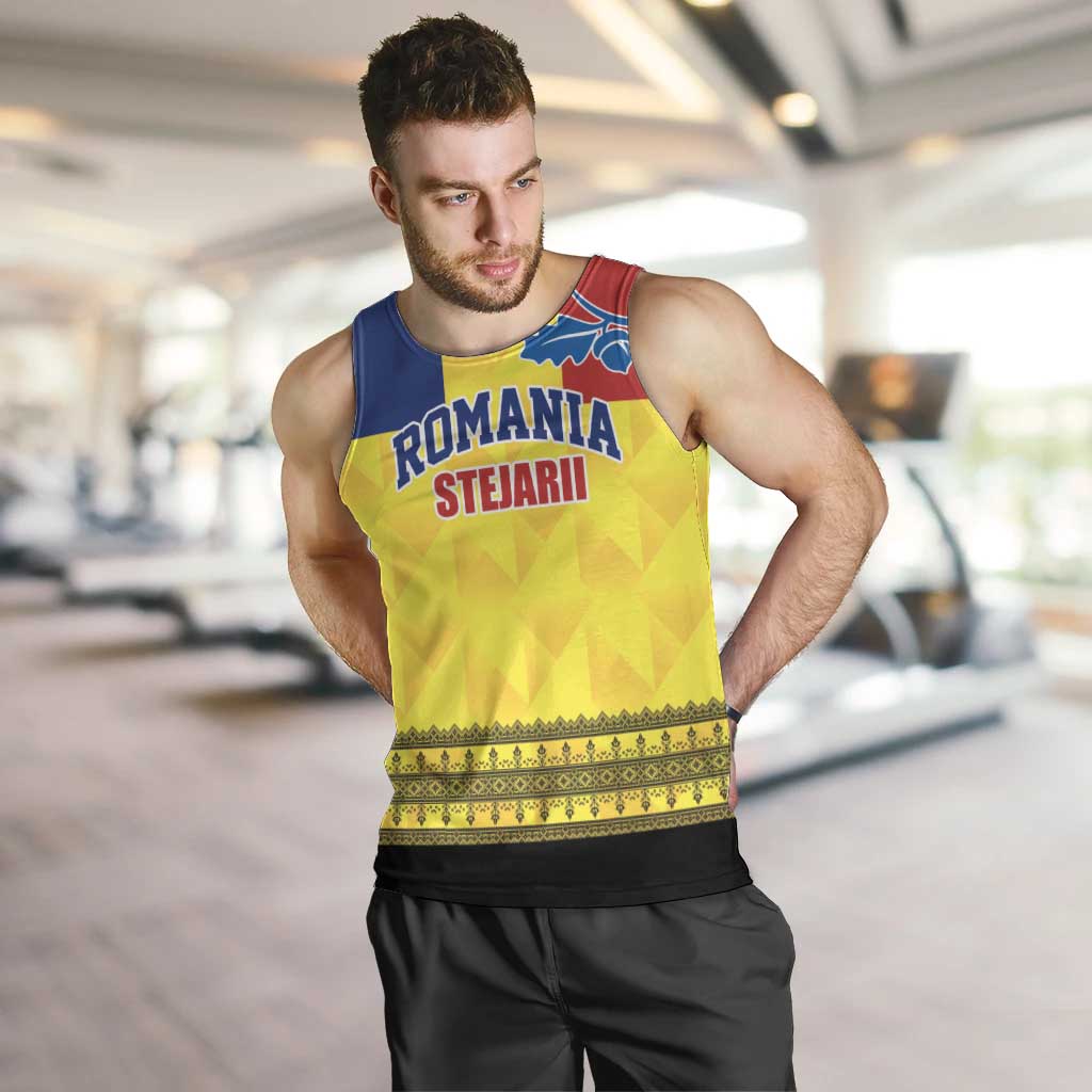 Custom Romania Rugby Go Champions Men Tank Top Romanian Traditional Patern