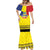 Custom Romania Rugby Go Champions Mermaid Dress Romanian Traditional Patern