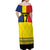 Custom Romania Rugby Go Champions Off Shoulder Maxi Dress Romanian Traditional Patern