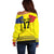 Custom Romania Rugby Go Champions Off Shoulder Sweater Romanian Traditional Patern