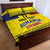 Custom Romania Rugby Go Champions Quilt Bed Set Romanian Traditional Patern