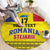 Custom Romania Rugby Go Champions Round Carpet Romanian Traditional Patern