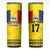 Custom Romania Rugby Go Champions Skinny Tumbler Sporty Style with Romanian Traditional Patern