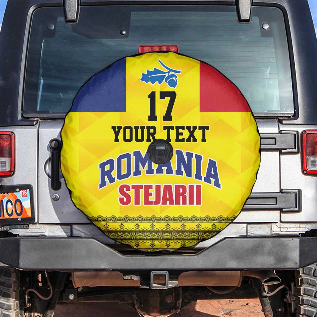 Custom Romania Rugby Go Champions Spare Tire Cover Romanian Traditional Patern