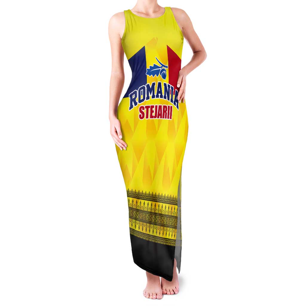 Custom Romania Rugby Go Champions Tank Maxi Dress Romanian Traditional Patern