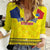 Custom Romania Rugby Go Champions Women Casual Shirt Romanian Traditional Patern