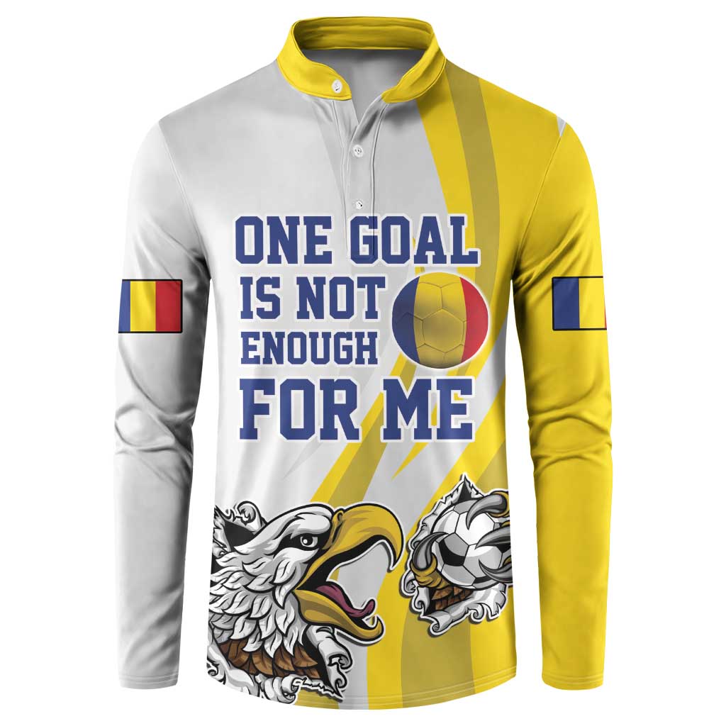 Custom Romania Football With Eagle Mascot Button Sweatshirt Sporty Style