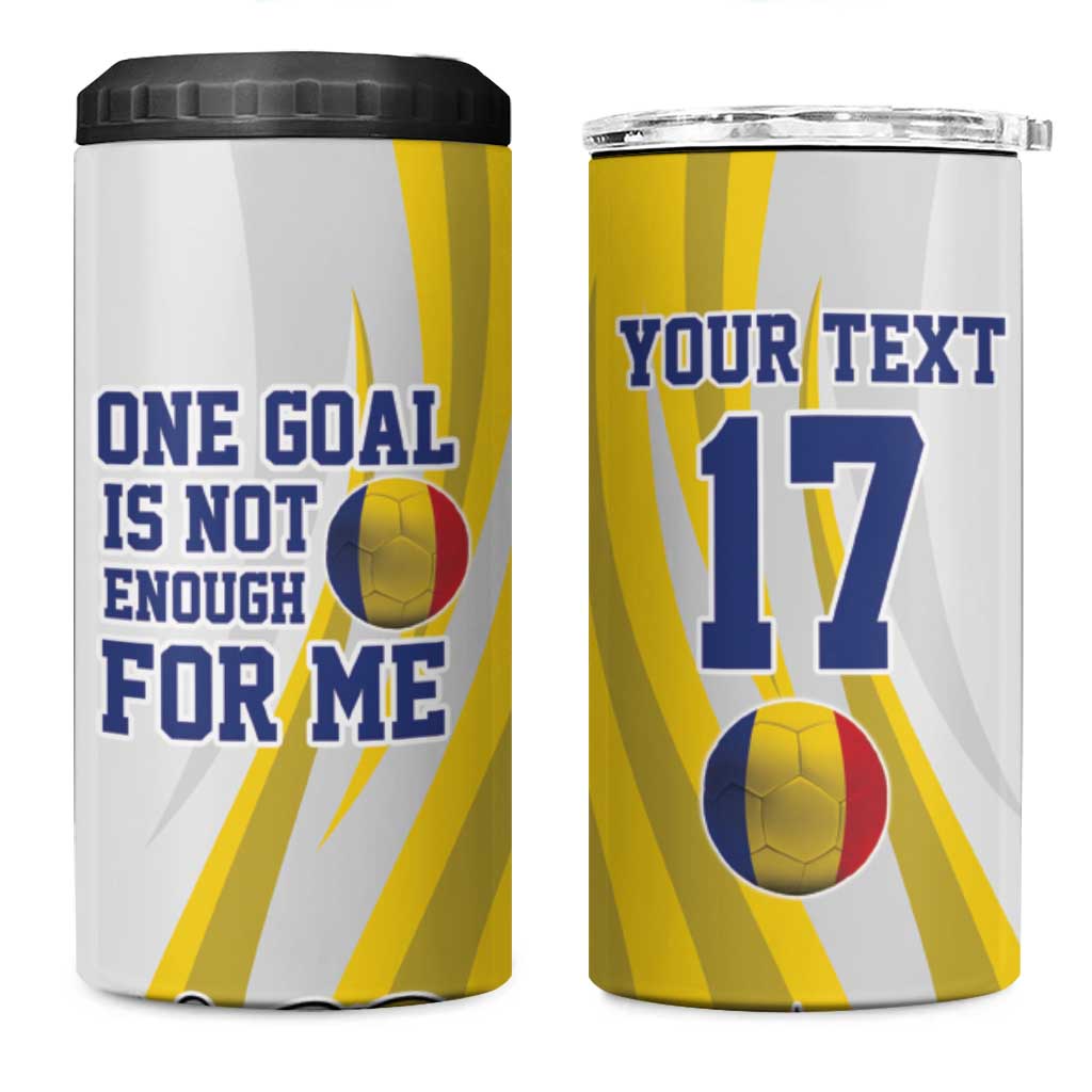 Custom Romania Football With Eagle Mascot 4 in 1 Can Cooler Tumbler Sporty Style