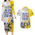 Custom Romania Football With Eagle Mascot Couples Matching Long Sleeve Bodycon Dress and Hawaiian Shirt Sporty Style