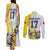 Custom Romania Football With Eagle Mascot Couples Matching Tank Maxi Dress and Long Sleeve Button Shirt Sporty Style