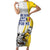 Custom Romania Football With Eagle Mascot Family Matching Short Sleeve Bodycon Dress and Hawaiian Shirt Sporty Style