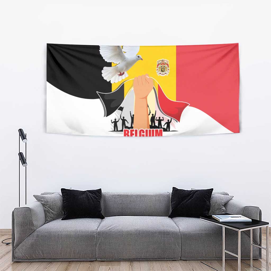Belgian National Day Tapestry 21th July Flag with Dove