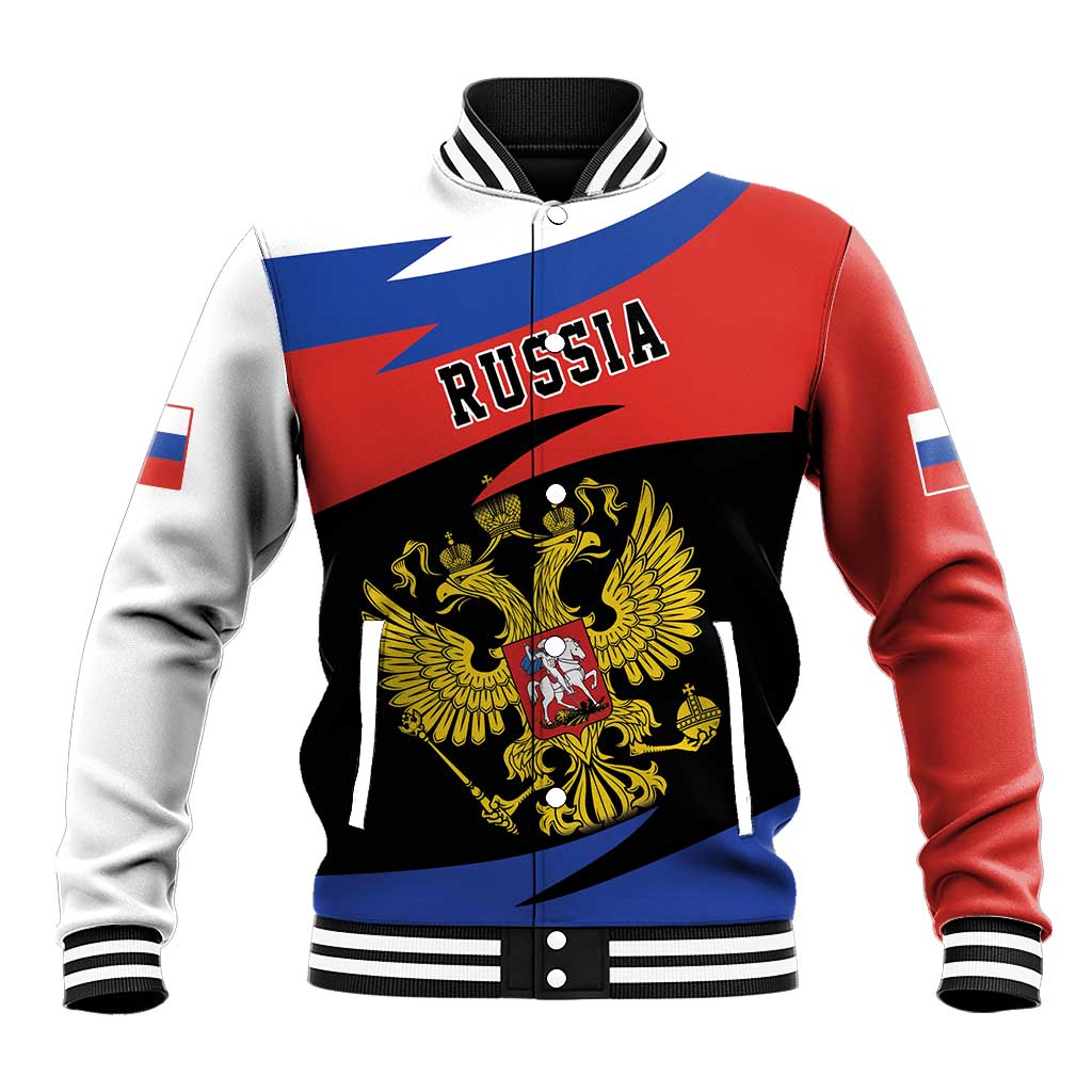 Russia Coat of Arms Baseball Jacket Russian Eagle Two Heads Simple Style LT17 - Wonder Print Shop