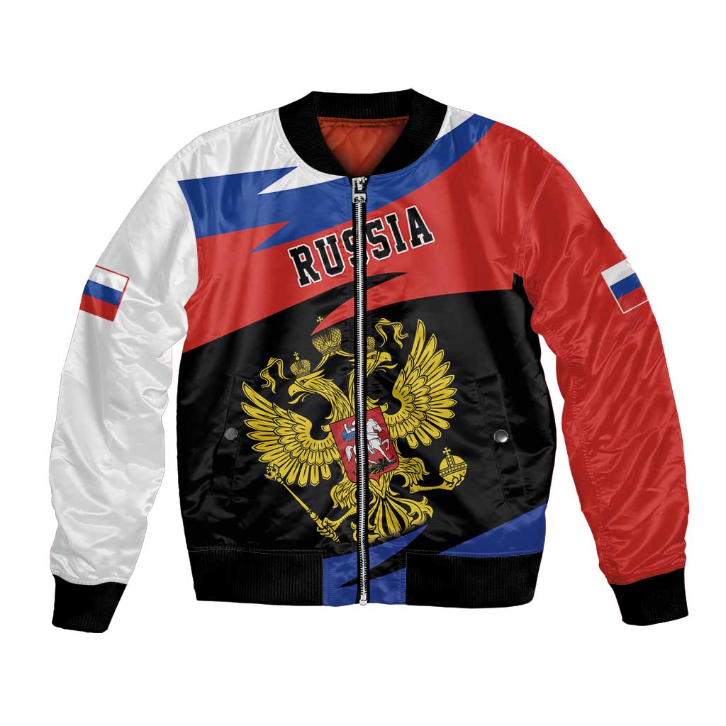 Russia Coat of Arms Bomber Jacket Russian Eagle Two Heads Simple Style LT17 - Wonder Print Shop