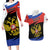 Russia Coat of Arms Couples Matching Long Sleeve Bodycon Dress and Hawaiian Shirt Russian Eagle Two Heads Simple Style