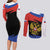 Russia Coat of Arms Couples Matching Long Sleeve Bodycon Dress and Long Sleeve Button Shirt Russian Eagle Two Heads Simple Style