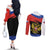 Russia Coat of Arms Couples Matching Off The Shoulder Long Sleeve Dress and Long Sleeve Button Shirt Russian Eagle Two Heads Simple Style