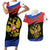 Russia Coat of Arms Couples Matching Short Sleeve Bodycon Dress and Hawaiian Shirt Russian Eagle Two Heads Simple Style