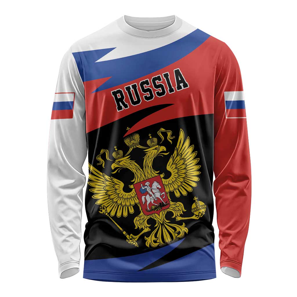 Russia Coat of Arms Long Sleeve Shirt Russian Eagle Two Heads Simple Style LT17 - Wonder Print Shop