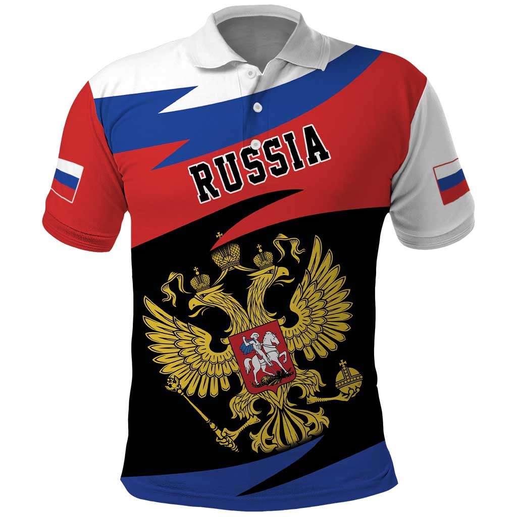 Russia Coat of Arms Polo Shirt Russian Eagle Two Heads Simple Style LT17 - Wonder Print Shop