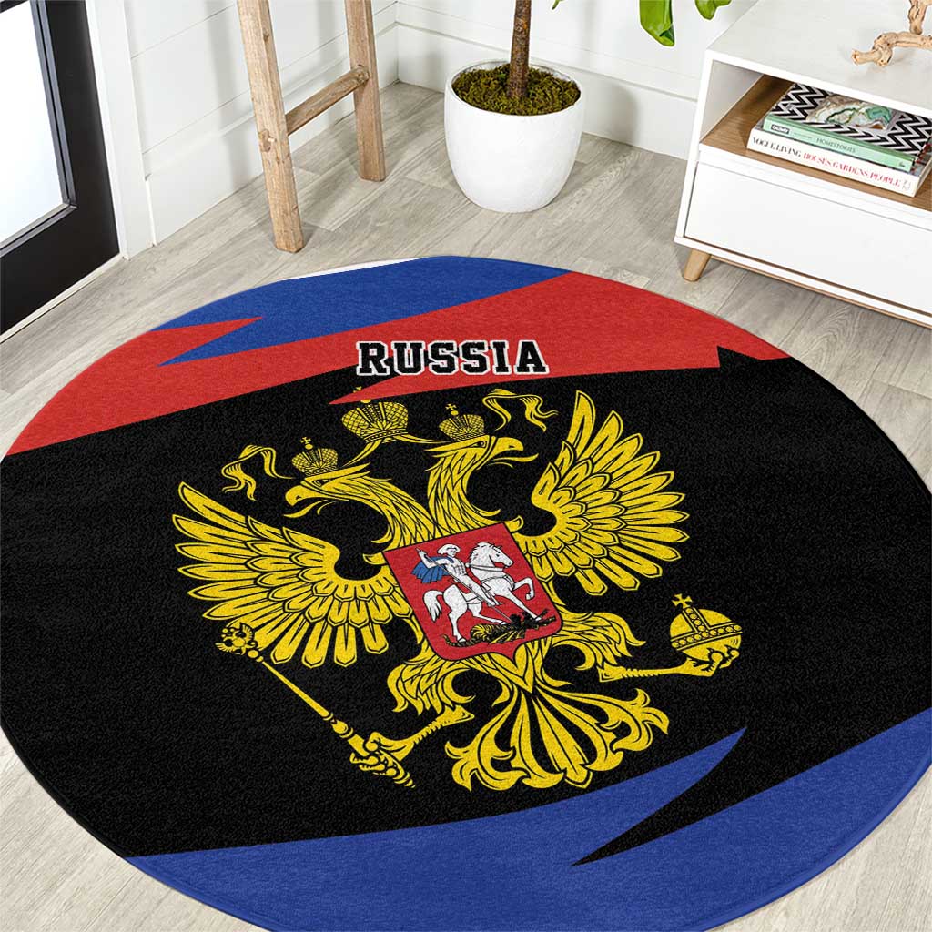 Russia Coat of Arms Round Carpet Russian Eagle Two Heads Simple Style LT17 - Wonder Print Shop