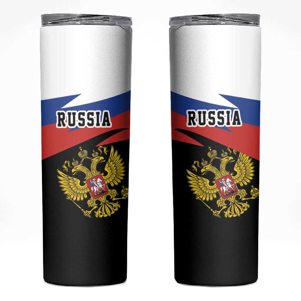 Russia Coat of Arms Skinny Tumbler Russian Eagle Two Heads Simple Style LT17 - Wonder Print Shop